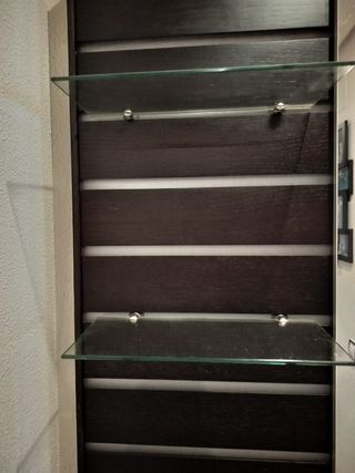 Mueble recibidor madera y espejo