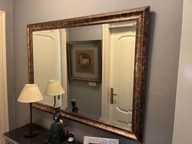 Espejo decorativo madera y dorado