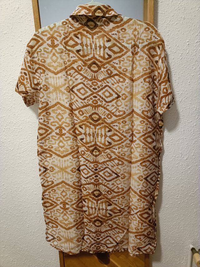 Vestido camisero estampado etnico Surkana Talla M