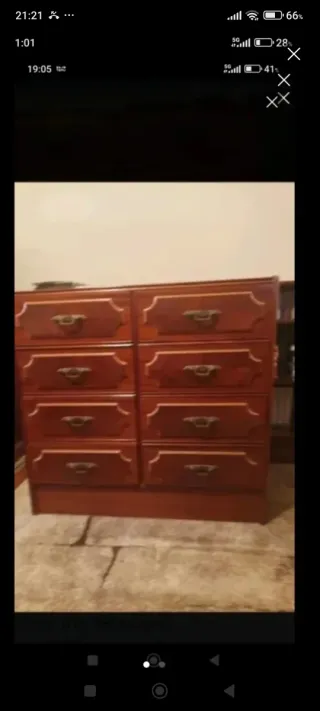 Cajonera de madera  con 8 cajones 
