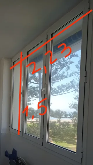 Ventana 3 hojas de aluminio blanco