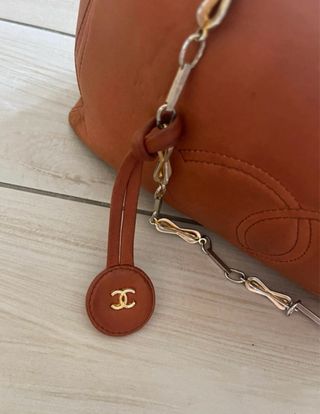 Borsa Chanel Vintage Pelle Marrone Oro.
