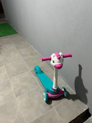 Patín infantil unicornio 3 ruedas