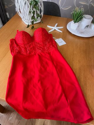 Vestido Rojo Encaje Nuevo