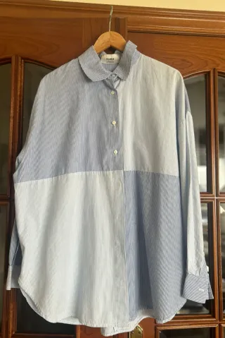 Camisa Pull&Bear Rayas Azul Talla S