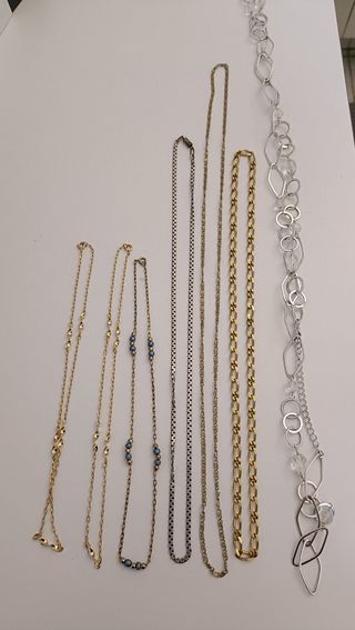 Lote 7 Collares Bisutería Dorado y Plateado