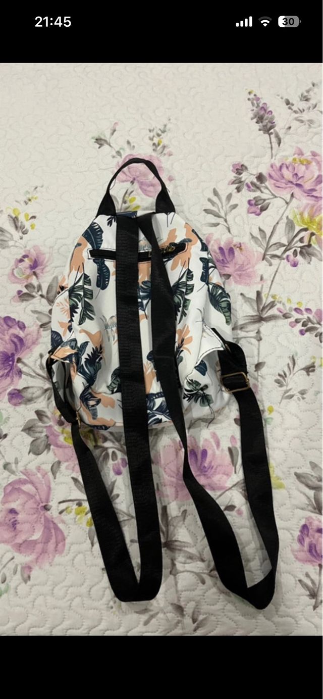 Mochila estampada tropical