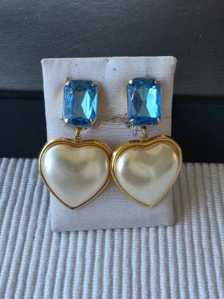 Pendientes bisutería metal dorado corazón