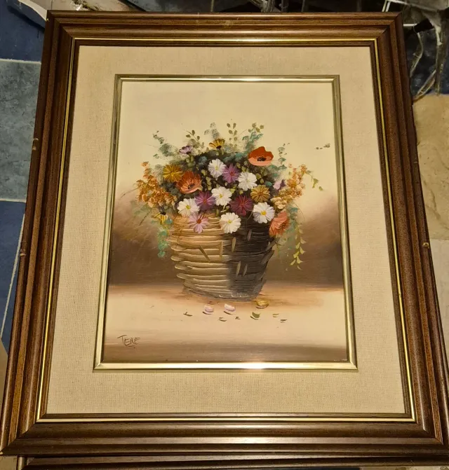 Cuadro floral madera. Se venden juntos o a 20 uno