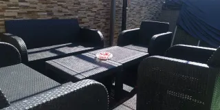Muebles de jardín Ikea ratán negro