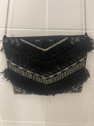 Bolso fiesta Parfois plata y negro