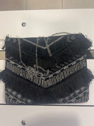 Bolso fiesta Parfois plata y negro
