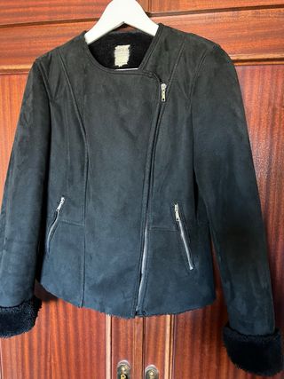 Cazadora Biker Zara Trafaluc Negra Talla L