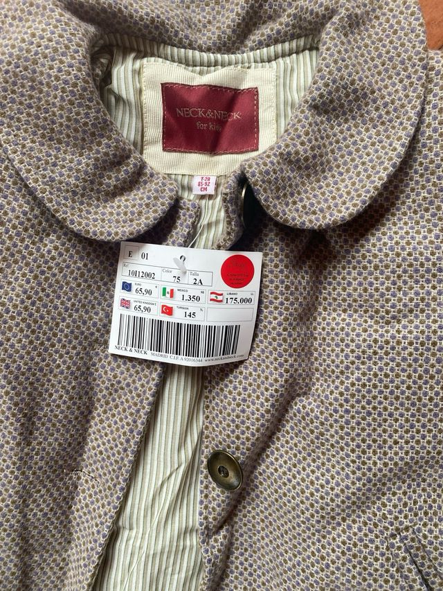 Abrigo y Vestido Beige/Gris