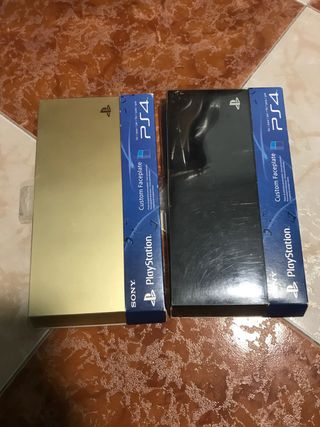 Tapas PS4 Personalizadas Sony (Dorado y Negro)