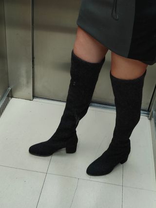 Botas altas de paño negras