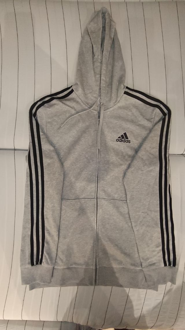 Sudadera Adidas Gris con Cremallera