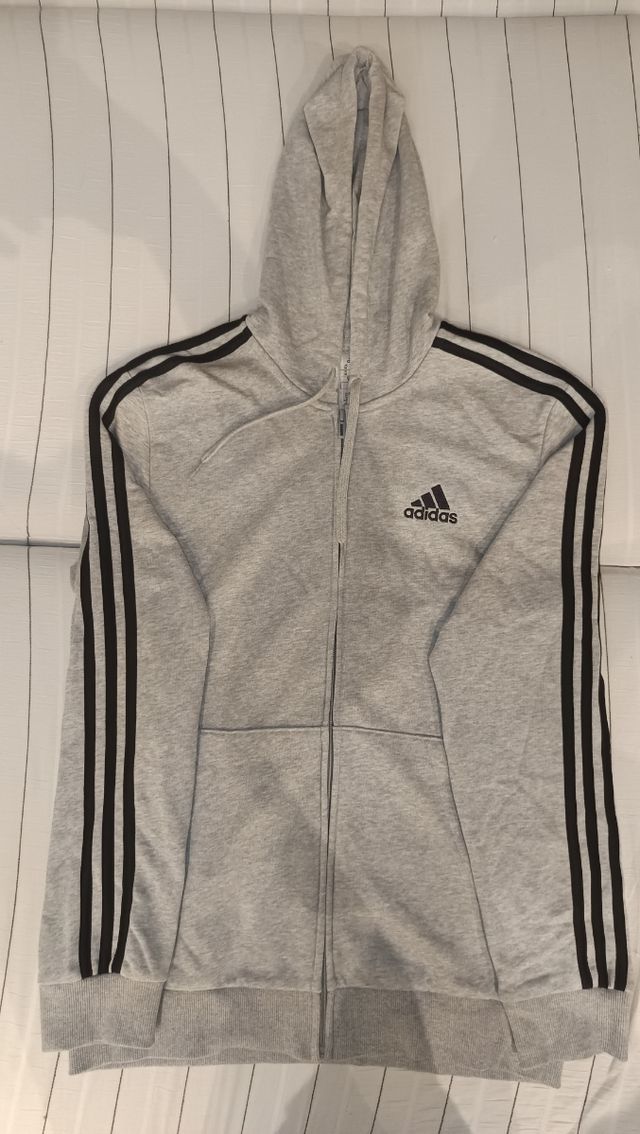 Sudadera Adidas Gris con Cremallera