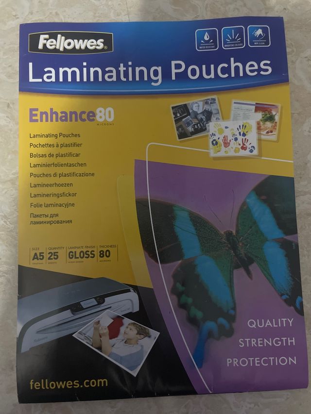 Fellowes Hojas Plastificar A5 80 Micras