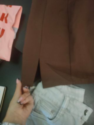 Falda Stradivarius marrón nueva elástico 