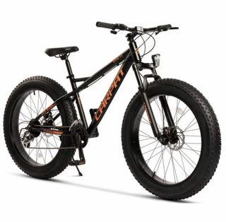 Bicicleta Fat Bike Negra y Naranja