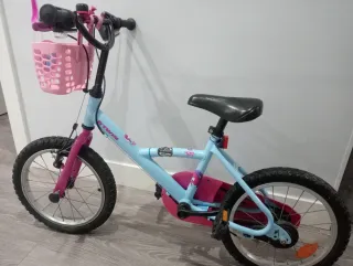 Bici niña 16 Btwin azul y rosa 16 pulgadas  