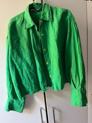 Camisa verde Zara Talla L