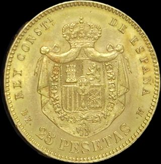 25 Pesetas Alfonso XII 1876 Oro