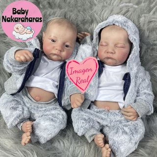 Set bebé reborn silicona muñeca gemelas
