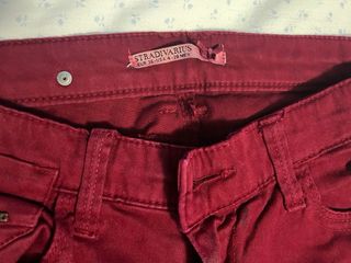 Pantalones Stradivarius Rojos Talla 38