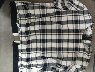 Camisa negra transpare blusa cuadros y blusa azul