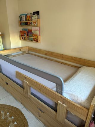 Cama infantil madera 90cm + colchón