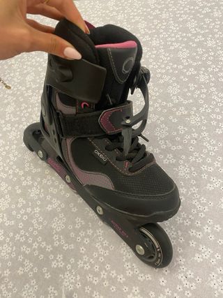 Patines Oxelo Mujer Negro/Rosa Talla Ajustable