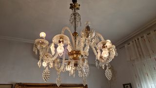Lámpara de lágrimas cristal clásica dorada