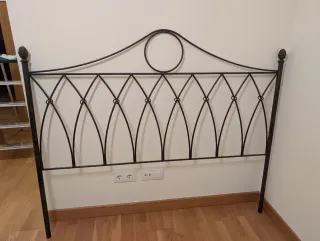 Cabecero cama 150 cm metal negro
