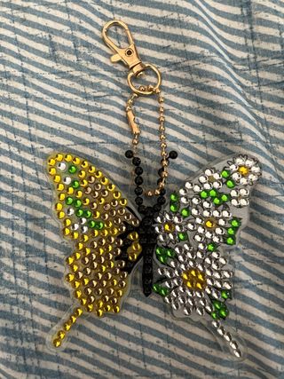 Portachiavi farfalla artigianale con strass