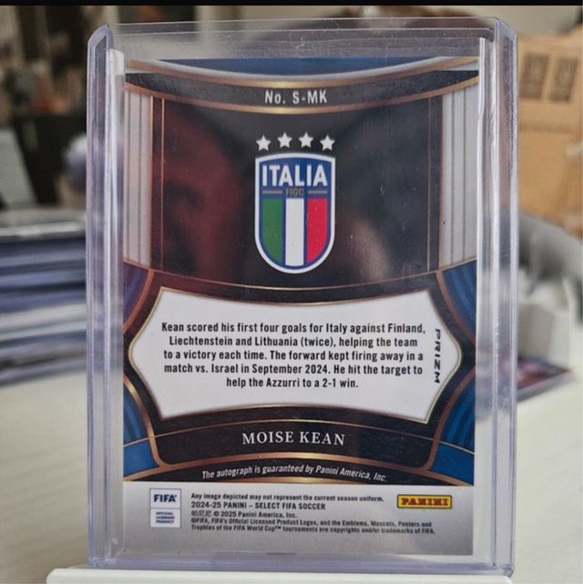 Card Autografata Moise Kean Italia Panini Select