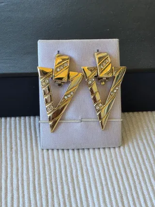 Pendientes bisutería metal dorado 5cm