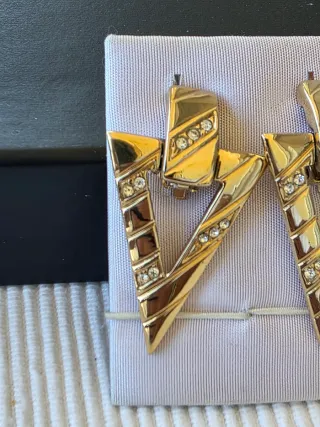 Pendientes bisutería metal dorado 5cm