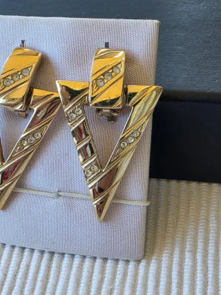 Pendientes bisutería metal dorado 5cm