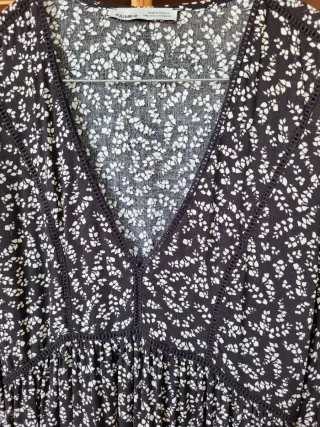 Vestito Pull&Bear fantasia floreale nero S