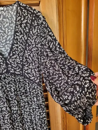 Vestito Pull&Bear fantasia floreale nero S