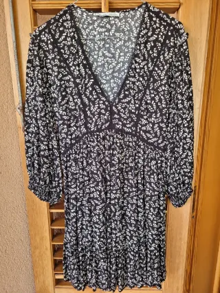 Vestito Pull&Bear fantasia floreale nero S