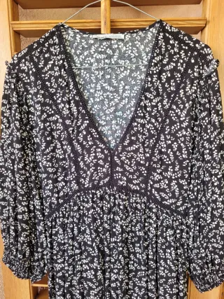 Vestito Pull&Bear fantasia floreale nero S