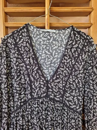 Vestito Pull&Bear fantasia floreale nero S