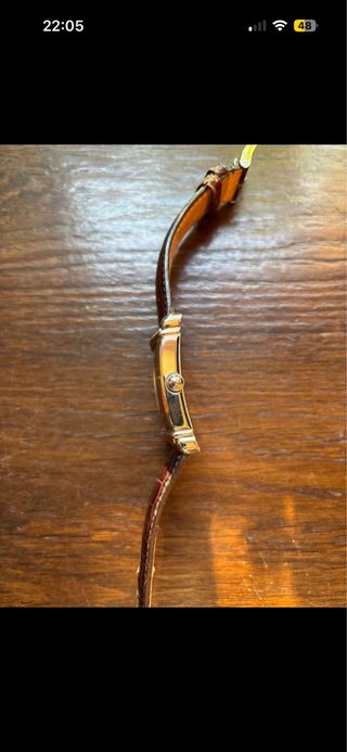 Reloj Emporio Armani Rectangular Plata y Marrón