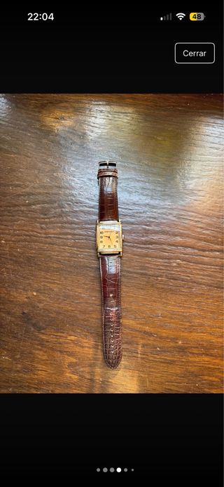Reloj Emporio Armani Rectangular Plata y Marrón