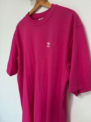 Camiseta Adidas Rosa Logo Trefoil