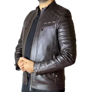 Chaqueta de cuero natural marroquí