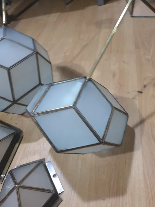 Lámparas vintage cristal y metal